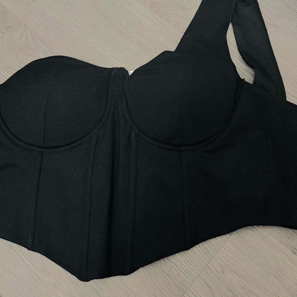 AKIRA Black Structured Corset Bra